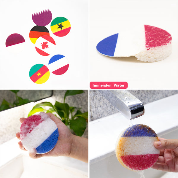 2022 World Cup Sports Qatar Football Dishwashing Sponges National Flag Event Souvenirs For Kitchen Tools